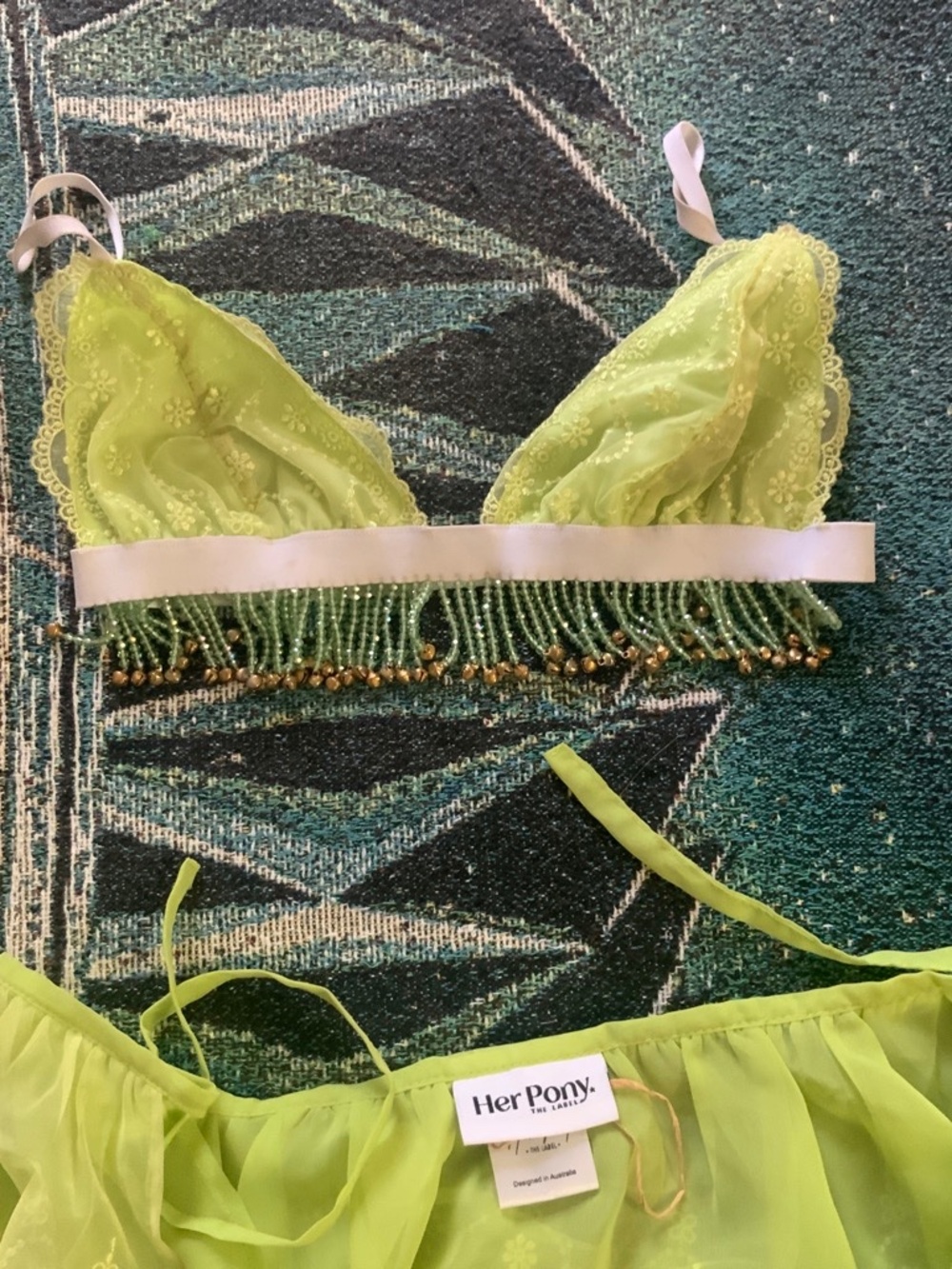 Her Pony green festival lingerie set